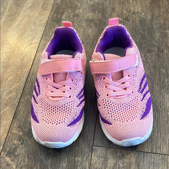 None Other - Pink and Purple Mesh Sneakers with Velcro Strap